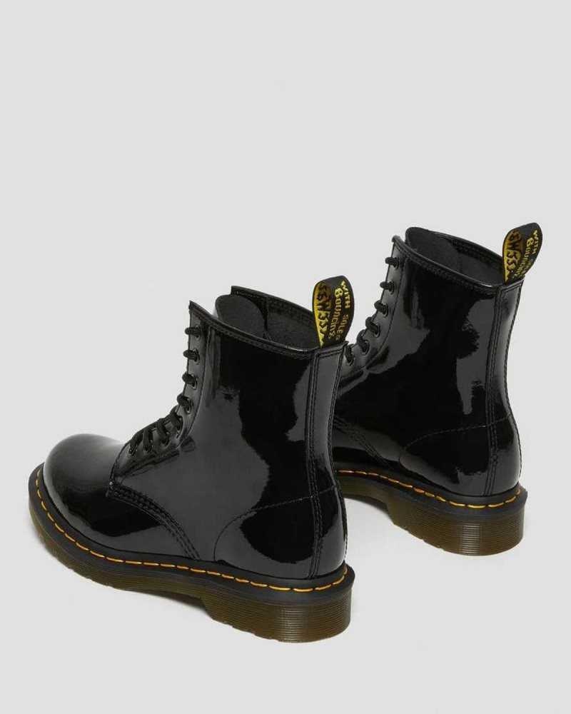 Dr Martens 1460 Patent Leather Lace Up Boots Black | 91PYQWLDR