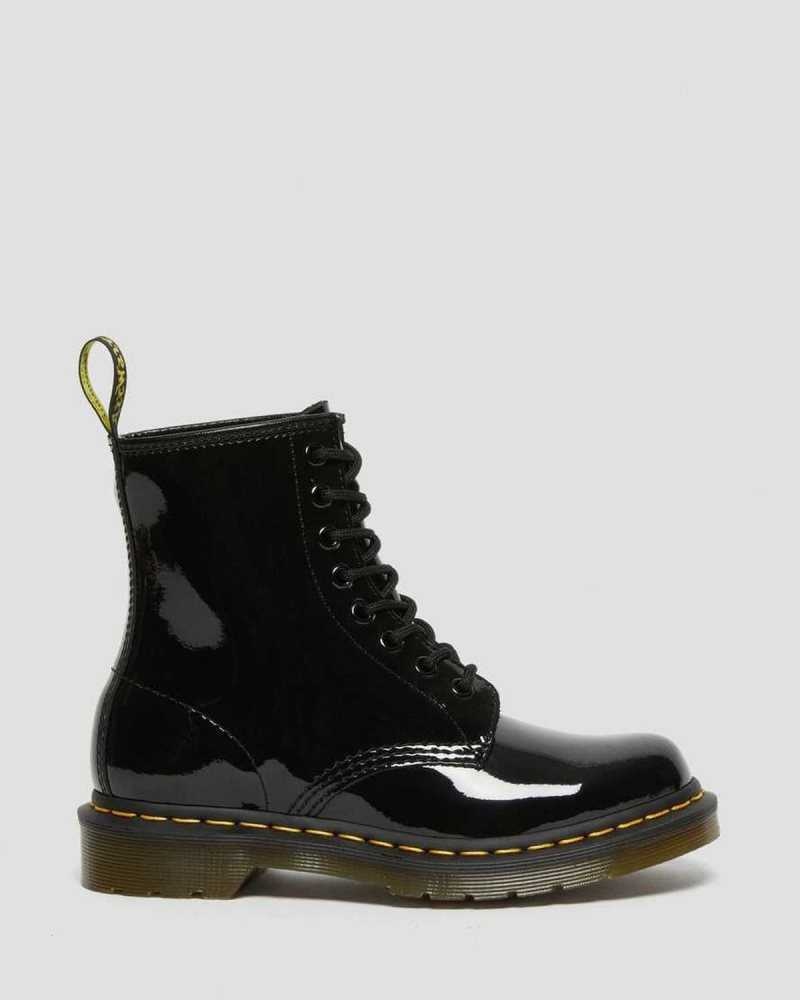 Dr Martens 1460 Patent Leather Lace Up Boots Black | 91PYQWLDR