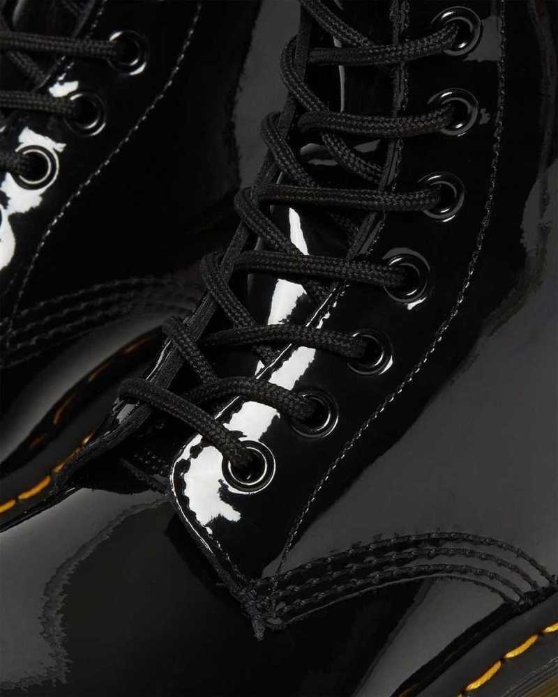 Dr Martens 1460 Patent Leather Lace Up Boots Black | 91PYQWLDR