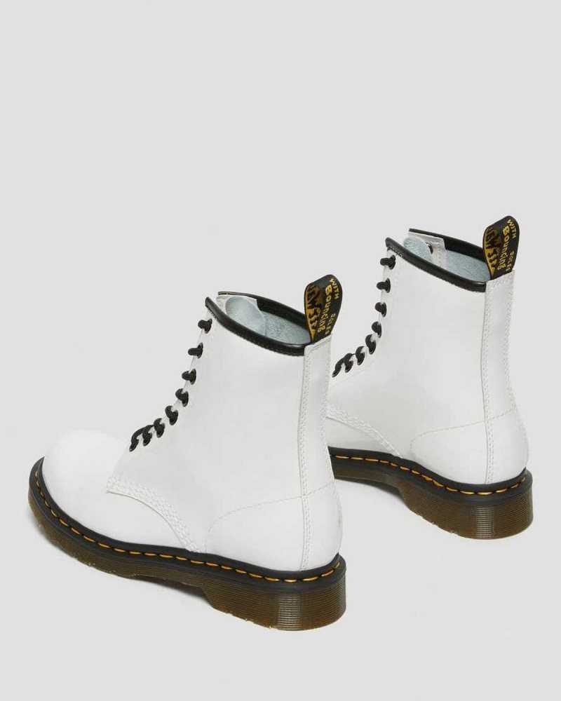 Dr Martens 1460 Patent Leather Lace Up Boots White | 10HTMXCOU