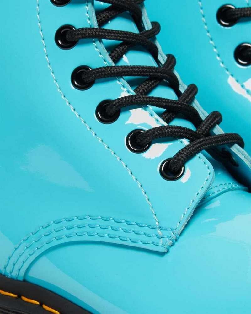 Dr Martens 1460 Patent Leather Lace Up Boots Turquoise | 75KTYIHJU