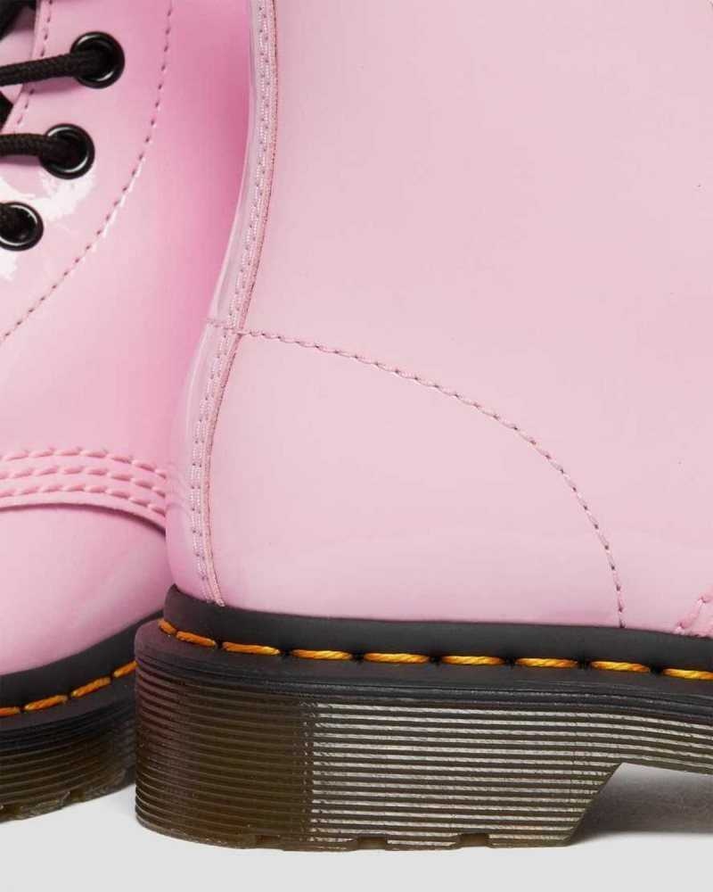 Dr Martens 1460 Patent Leather Lace Up Boots Pink | 71ORVQFHI