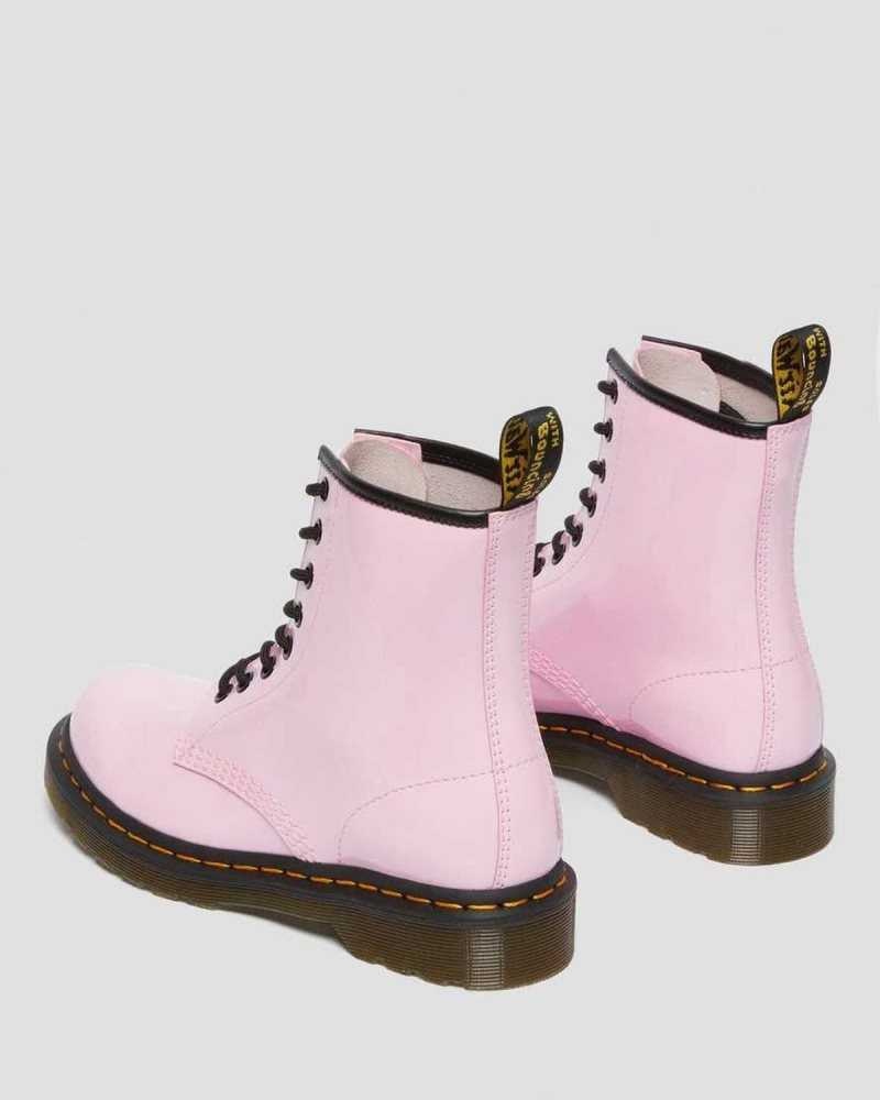 Dr Martens 1460 Patent Leather Lace Up Boots Pink | 71ORVQFHI