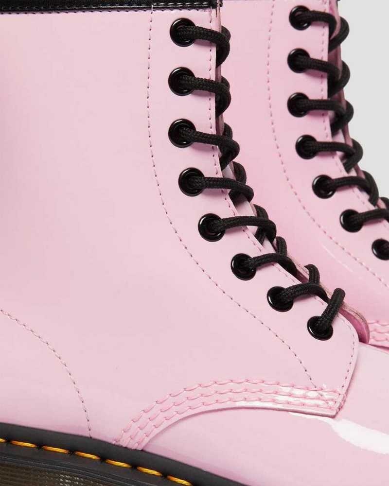 Dr Martens 1460 Patent Leather Lace Up Boots Pink | 71ORVQFHI