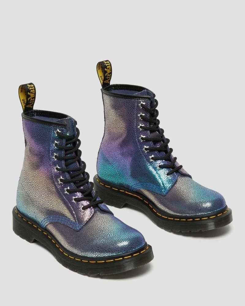 Dr Martens 1460 Rainbow Ray Suede Lace Up Boots Purple Multicolor | 67OGBEIDS