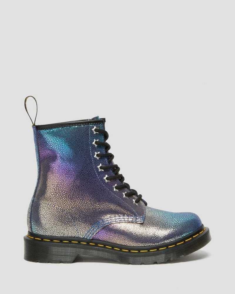 Dr Martens 1460 Rainbow Ray Suede Lace Up Boots Purple Multicolor | 67OGBEIDS