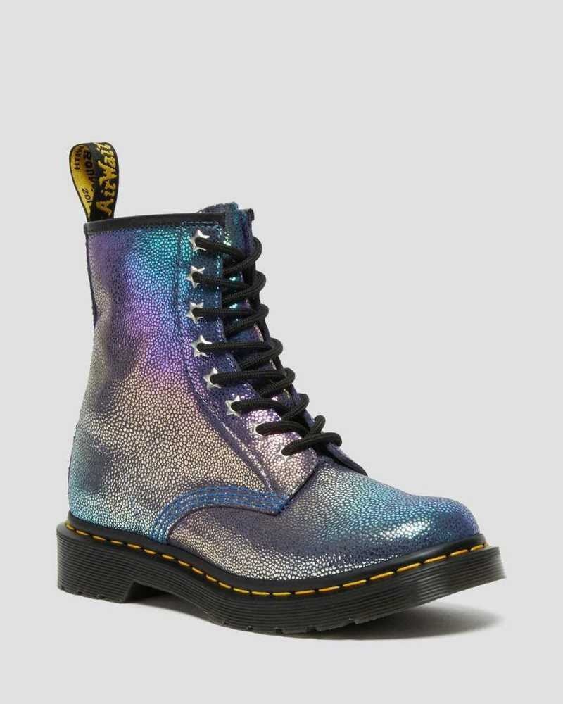 Dr Martens 1460 Rainbow Ray Suede Lace Up Boots Purple Multicolor | 67OGBEIDS