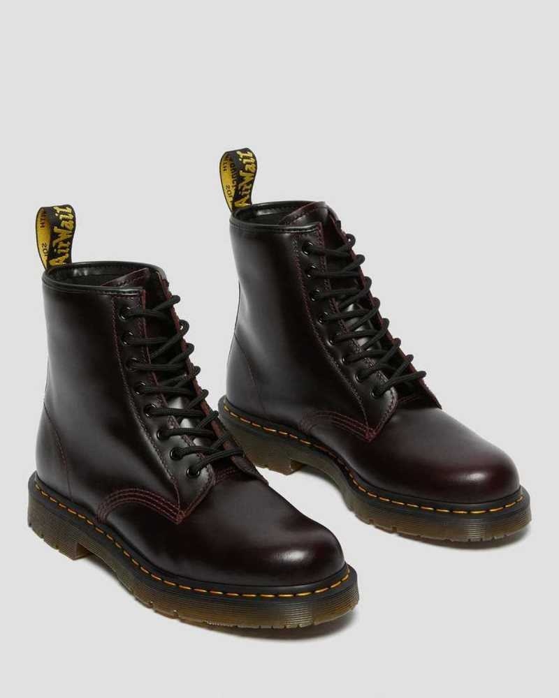 Dr Martens 1460 Slip Resistant Atlas Leather Lace Up Boots Burgundy | 10QKYSBVF