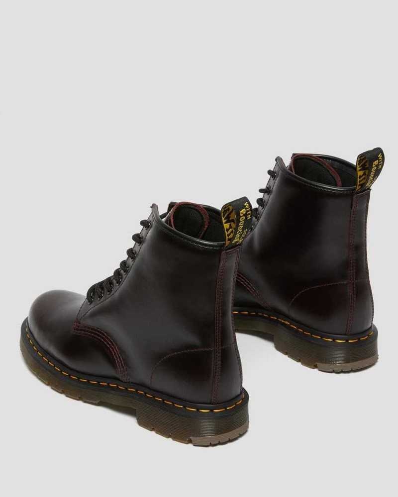 Dr Martens 1460 Slip Resistant Atlas Leather Lace Up Boots Burgundy | 10QKYSBVF