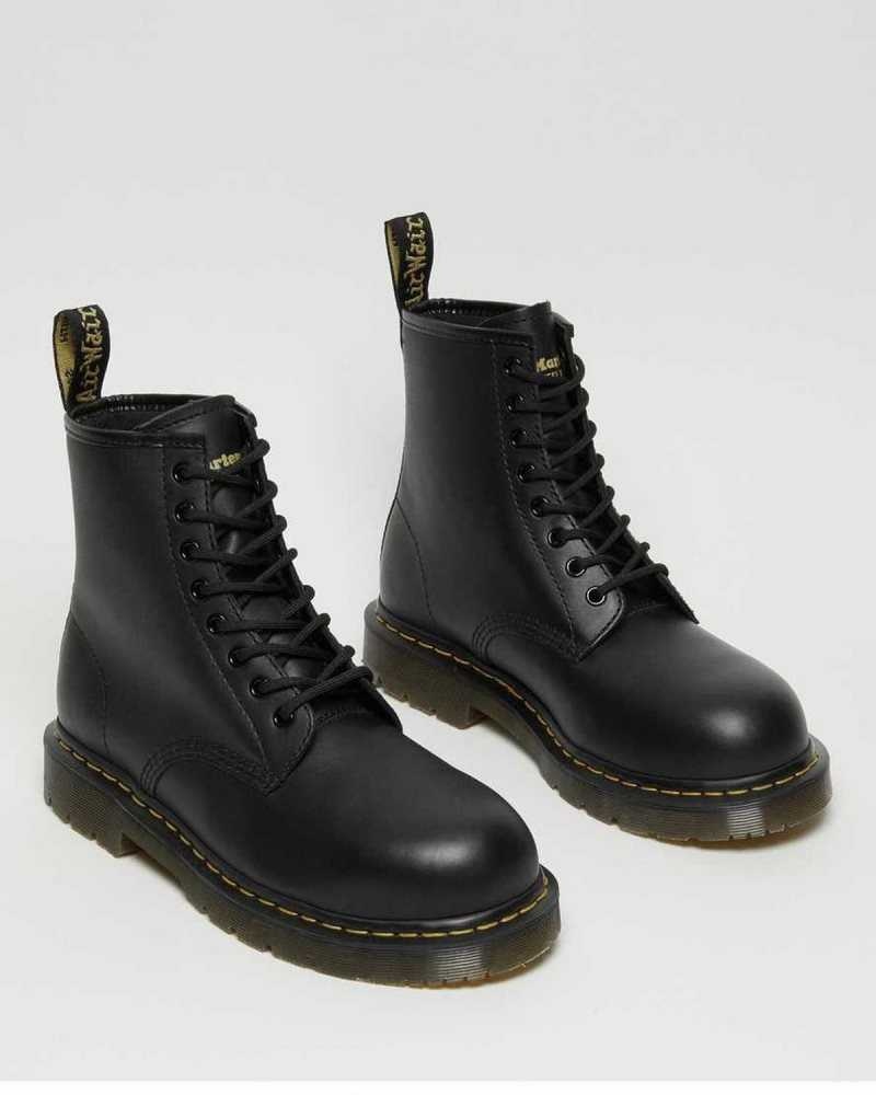 Dr Martens 1460 Slip Resistant Steel Toe Boots Black | 06IJUVCRN