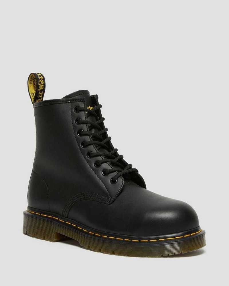 Dr Martens 1460 Slip Resistant Steel Toe Boots Black | 06IJUVCRN