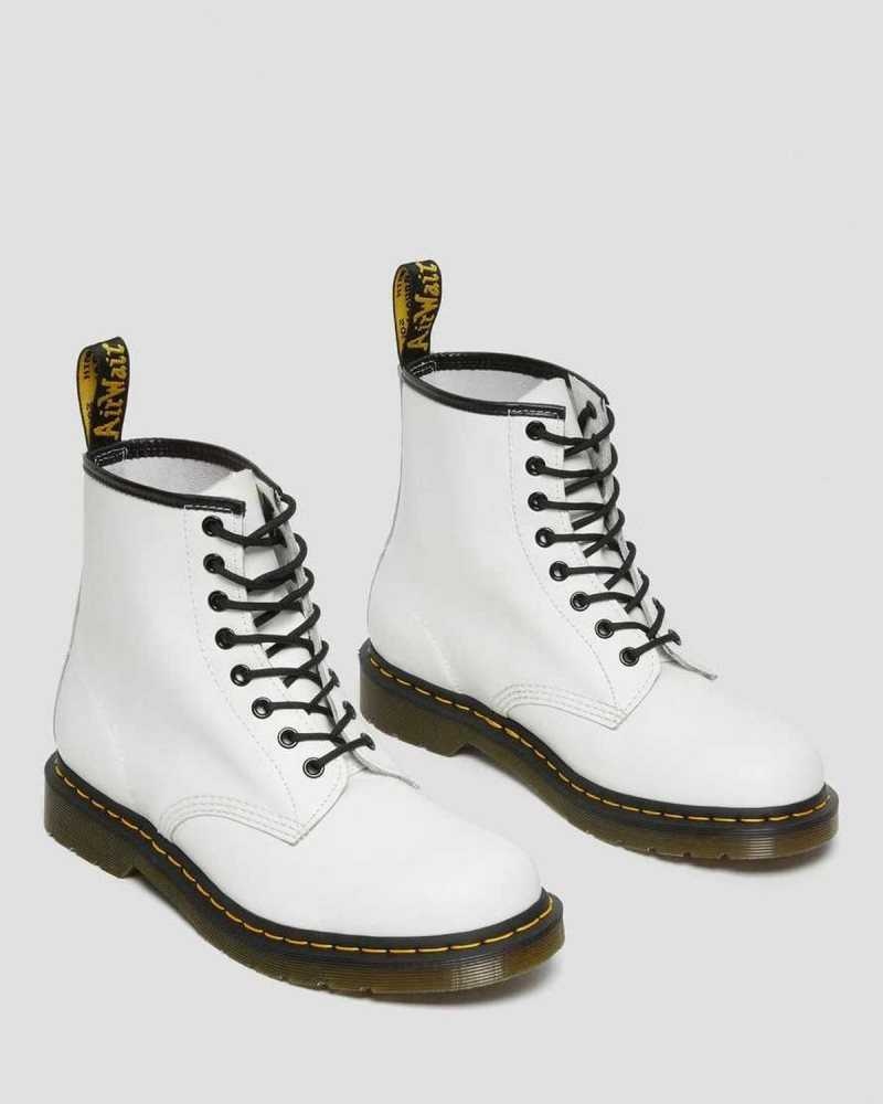 Dr Martens 1460 Smooth Leather Lace Up Boots White | 14WXVRSNL