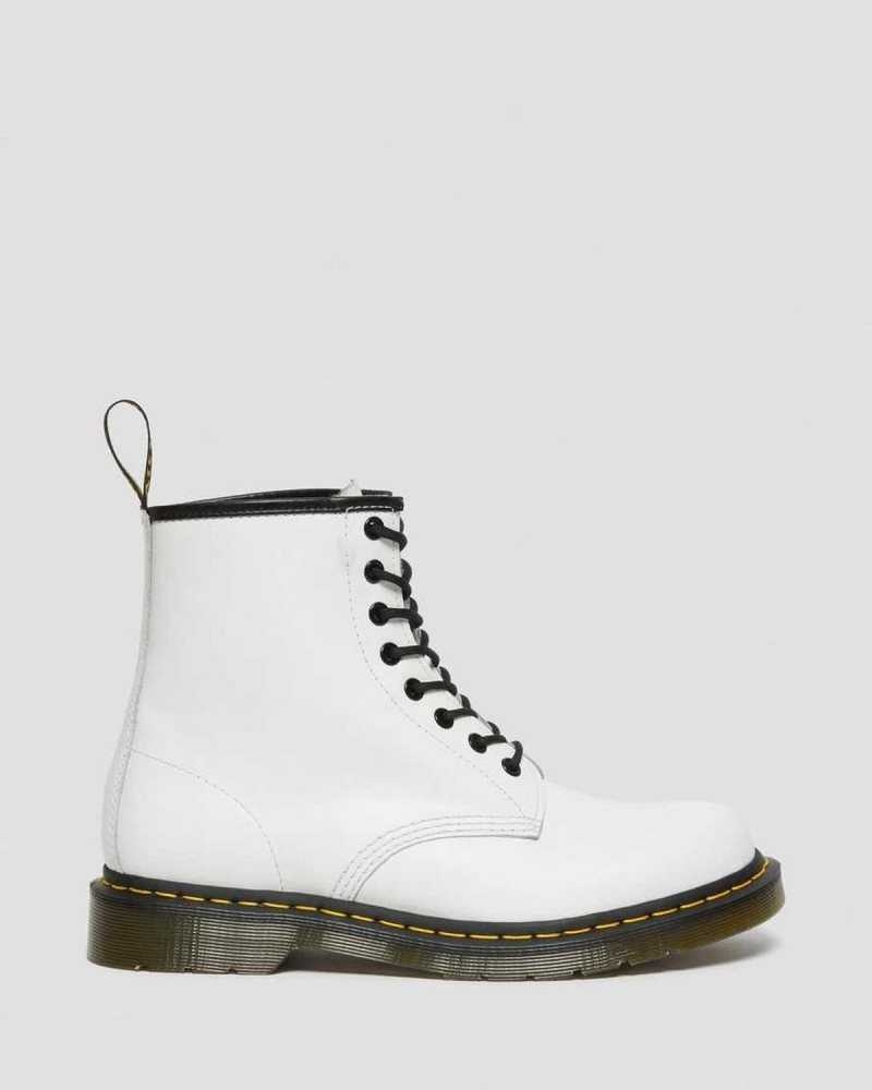 Dr Martens 1460 Smooth Leather Lace Up Boots White | 14WXVRSNL