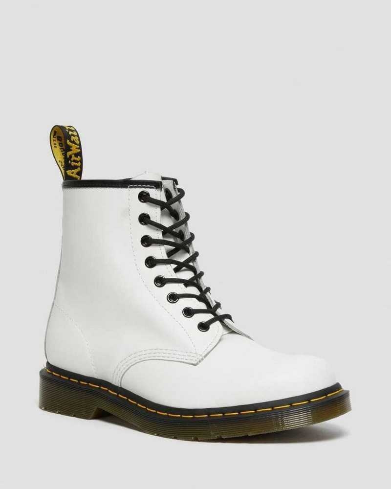 Dr Martens 1460 Smooth Leather Lace Up Boots White | 14WXVRSNL