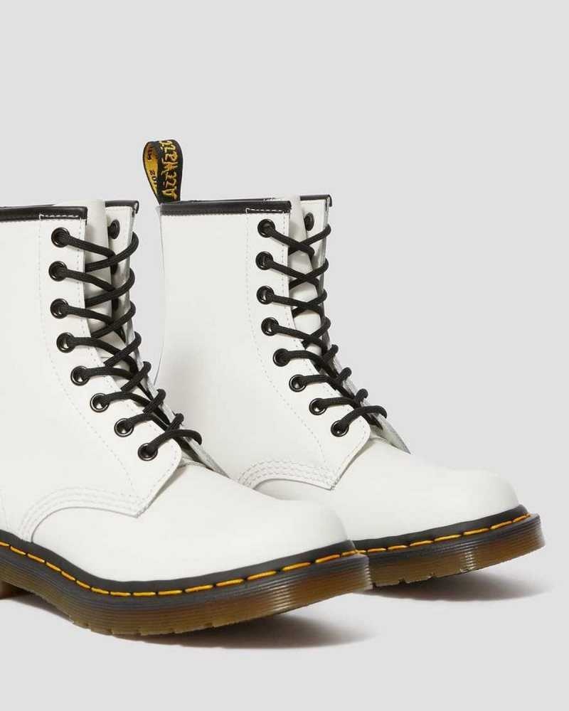 Dr Martens 1460 Smooth Leather Lace Up Boots White | 90QVNZEJH