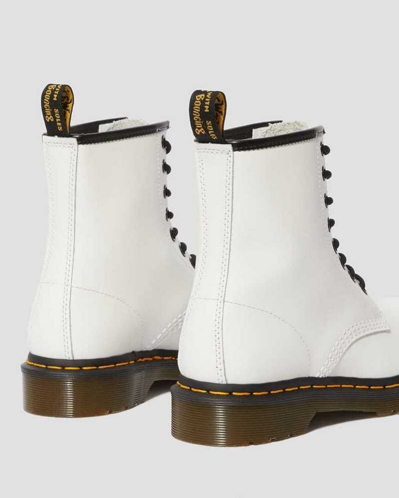 Dr Martens 1460 Smooth Leather Lace Up Boots White | 90QVNZEJH