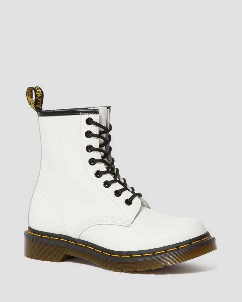 Dr Martens 1460 Smooth Leather Lace Up Boots White | 90QVNZEJH