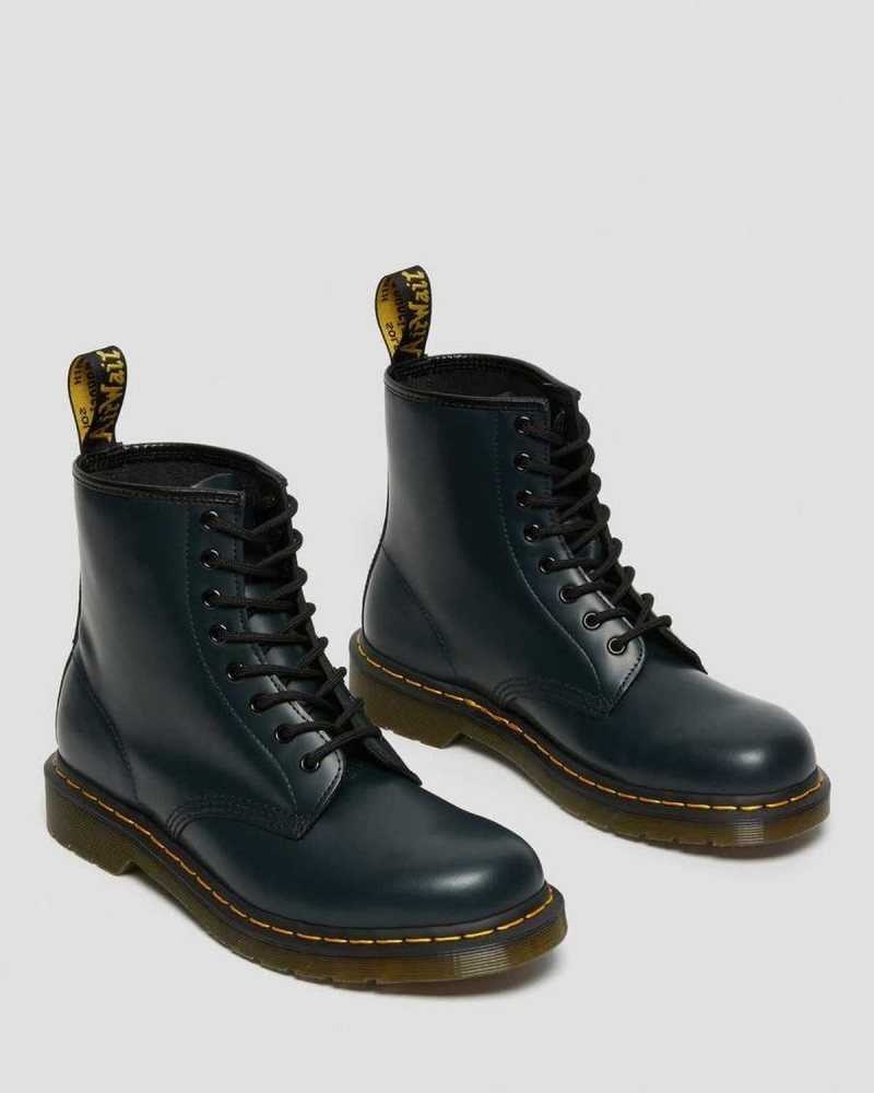 Dr Martens 1460 Smooth Leather Lace Up Boots Navy | 87QXTMULG