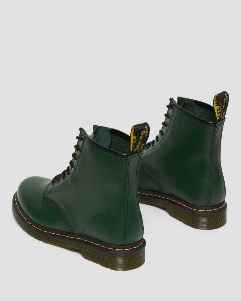 Dr Martens 1460 Smooth Leather Lace Up Boots Green | 84PJGHFSY