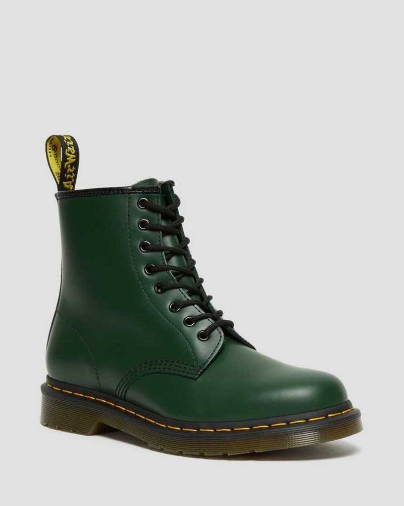 Dr Martens 1460 Smooth Leather Lace Up Boots Green | 84PJGHFSY