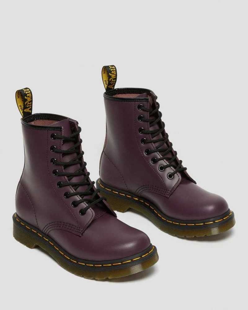 Dr Martens 1460 Smooth Leather Lace Up Boots Purple | 72XYURSJA