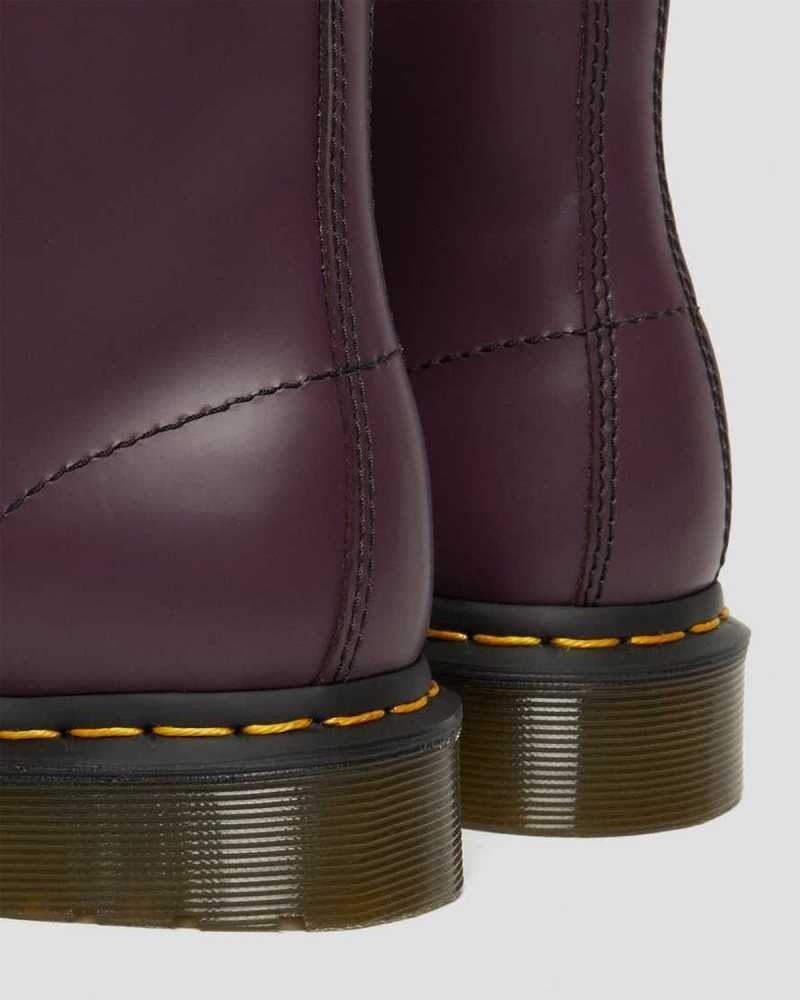 Dr Martens 1460 Smooth Leather Lace Up Boots Purple | 72XYURSJA