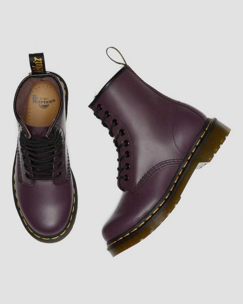 Dr Martens 1460 Smooth Leather Lace Up Boots Purple | 72XYURSJA