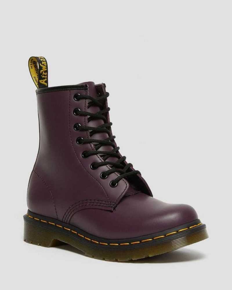 Dr Martens 1460 Smooth Leather Lace Up Boots Purple | 72XYURSJA