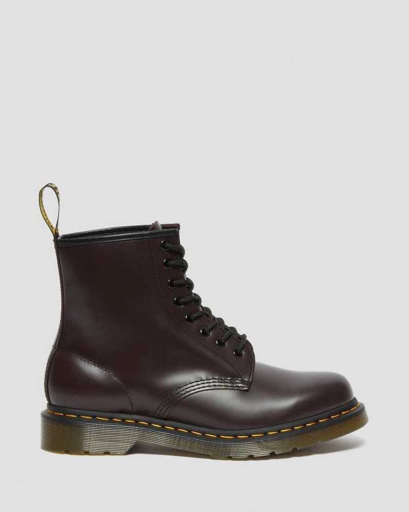 Dr Martens 1460 Smooth Leather Lace Up Boots Burgundy | 64MAOGVRP