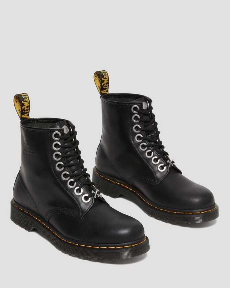 Dr Martens 1460 The Great Frog Leather Lace Up Boots Black | 10FRIVUBQ