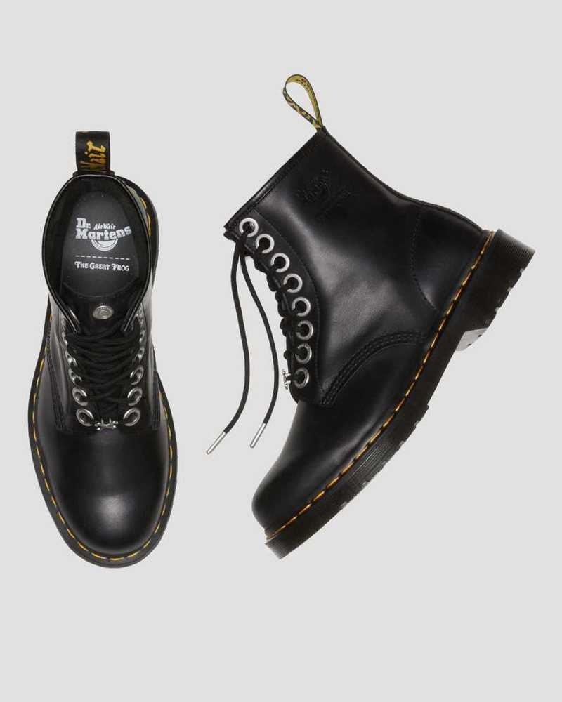 Dr Martens 1460 The Great Frog Leather Lace Up Boots Black | 10FRIVUBQ