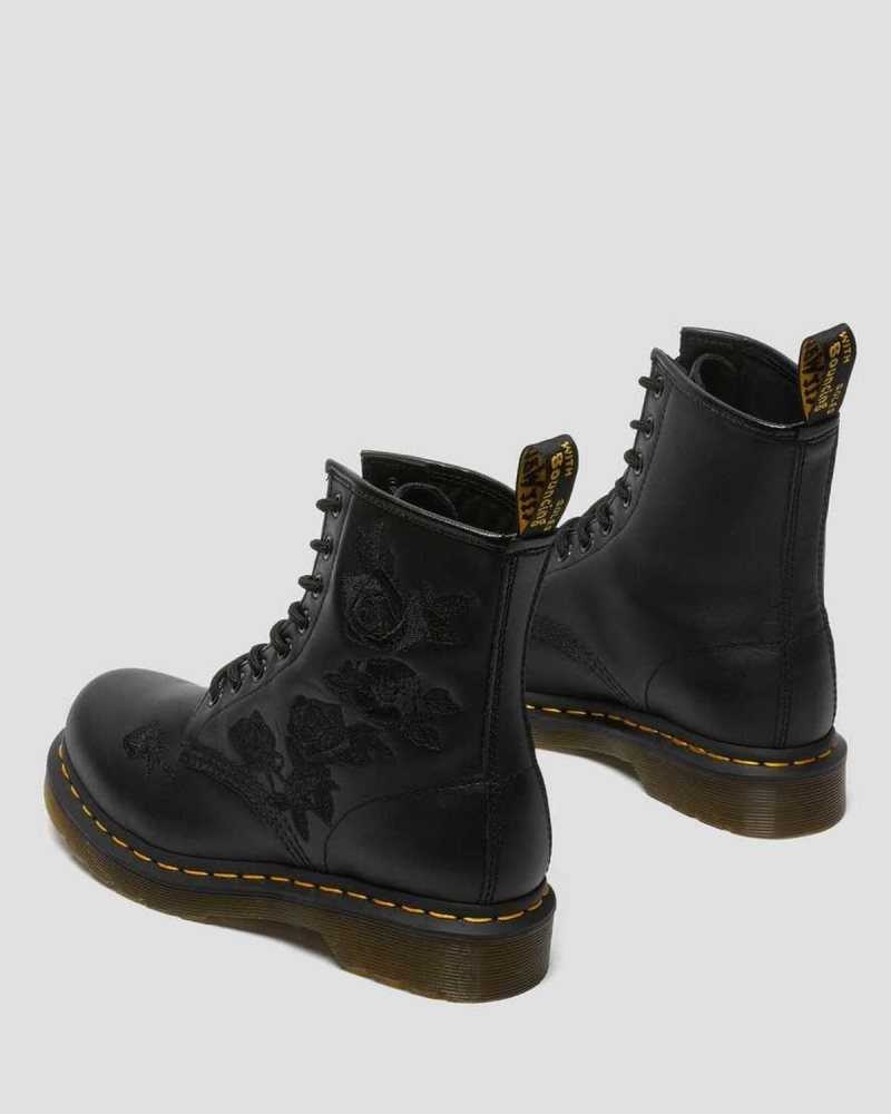 Dr Martens 1460 Vonda Mono Floral Boots Black | 27TDSVNZW