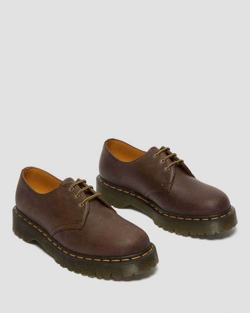 Dr Martens 1461 Bex Crazy Horse Leather Oxford Shoes Dark Brown | 97DCSUERX