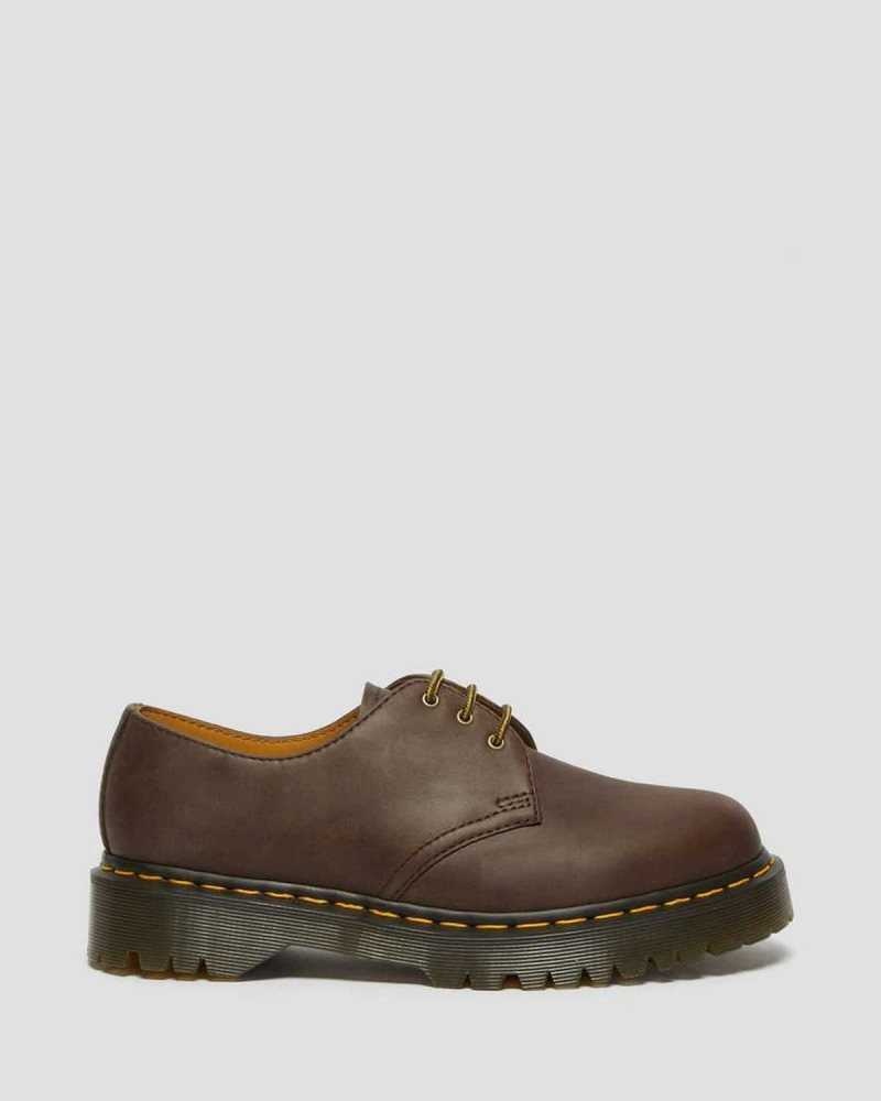 Dr Martens 1461 Bex Crazy Horse Leather Oxford Shoes Dark Brown | 97DCSUERX