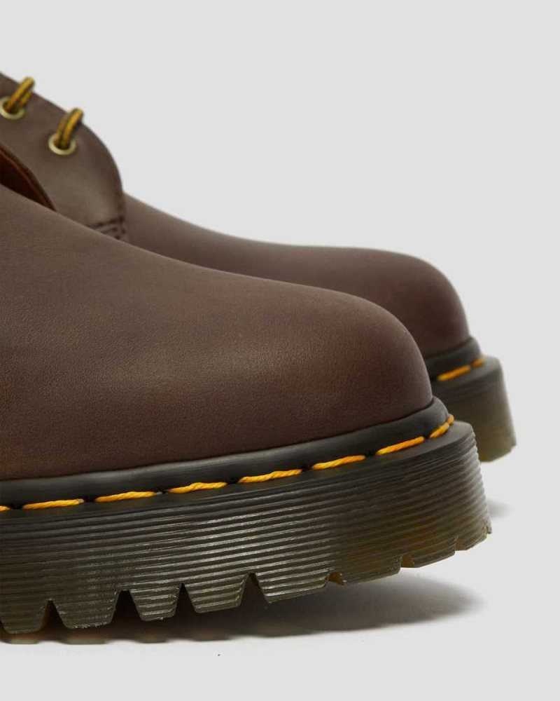 Dr Martens 1461 Bex Crazy Horse Leather Oxford Shoes Dark Brown | 74QZKJTHB