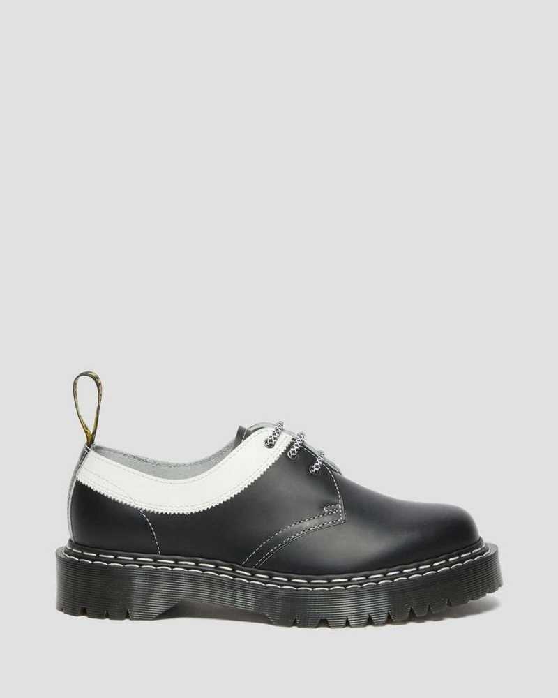 Dr Martens 1461 Bex Smooth Contrast Leather Oxford Shoes Black / White | 19EHCFBWN