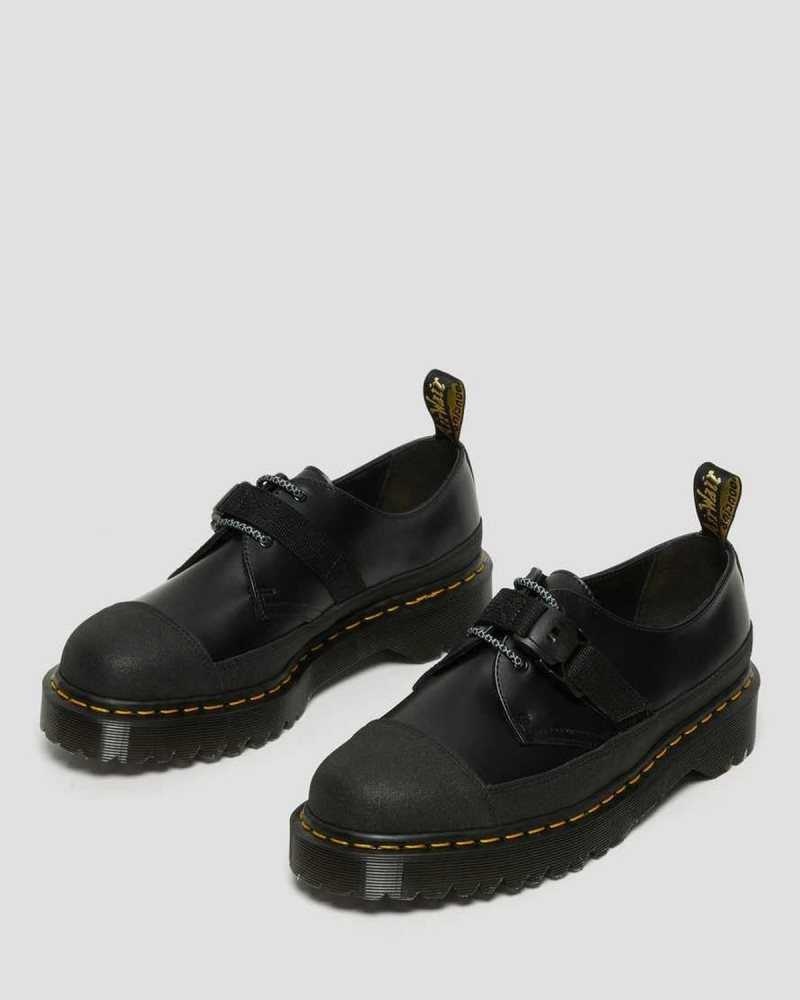 Dr Martens 1461 Bex Tech Smooth Leather Oxford Shoes Black | 17AUECSBY