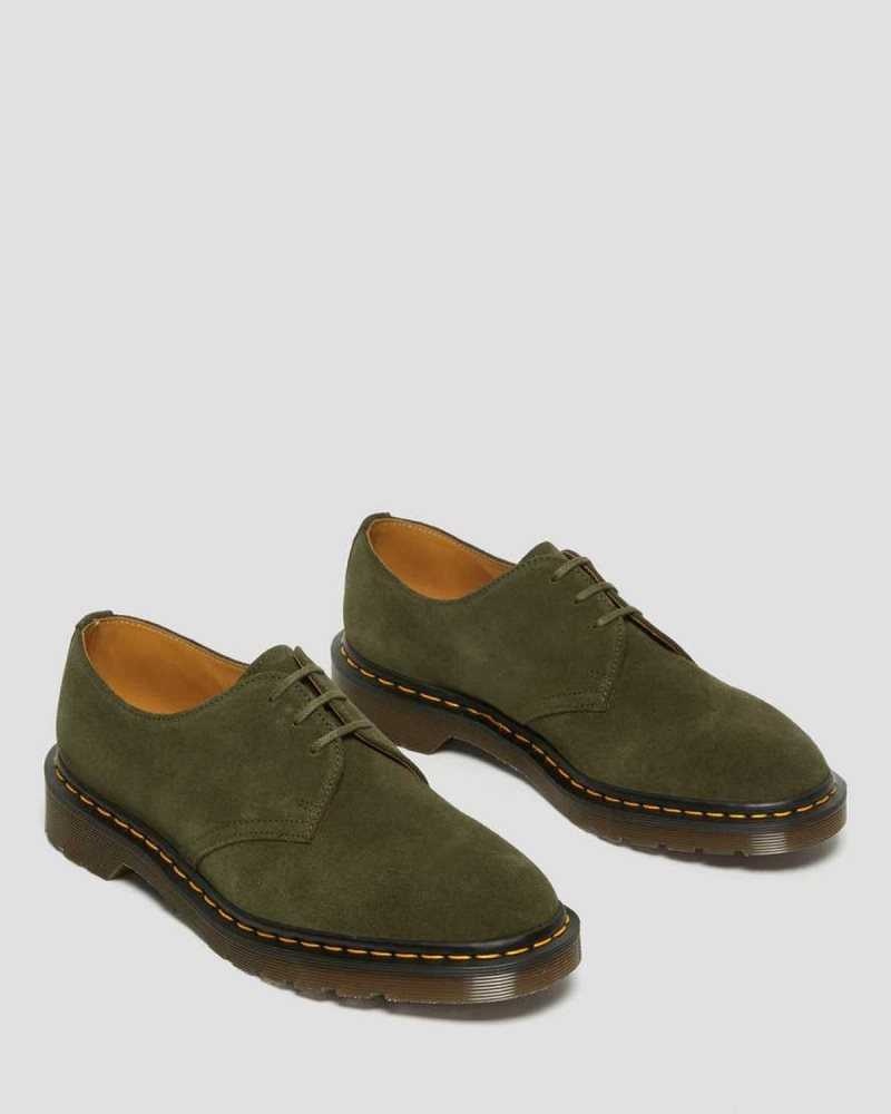 Dr Martens 1461 Buck Suede Oxford Shoes Green | 01HJKVQLT