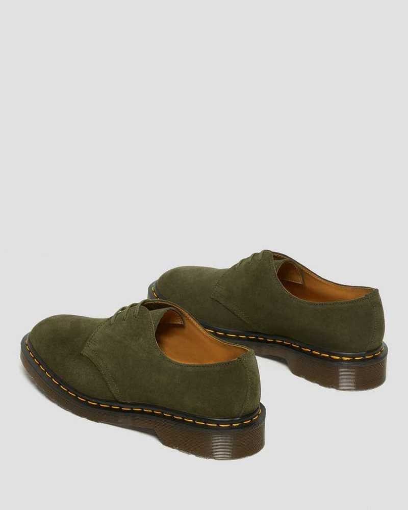 Dr Martens 1461 Buck Suede Oxford Shoes Green | 01HJKVQLT