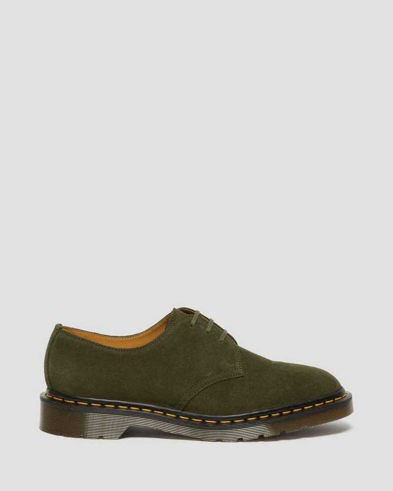 Dr Martens 1461 Buck Suede Oxford Shoes Green | 01HJKVQLT