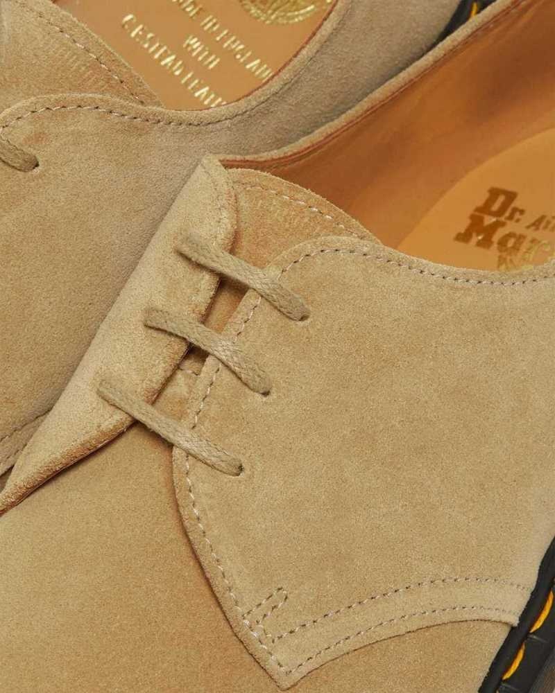 Dr Martens 1461 Buck Suede Oxford Shoes Beige | 87BUFAJSM