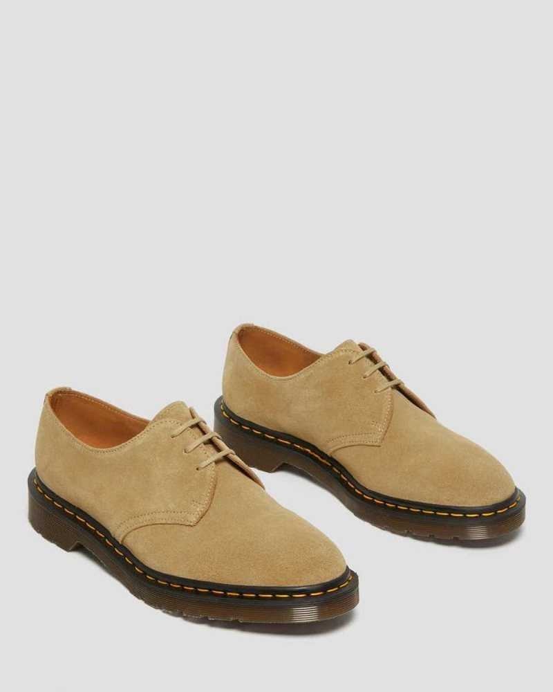 Dr Martens 1461 Buck Suede Oxford Shoes Beige | 87BUFAJSM