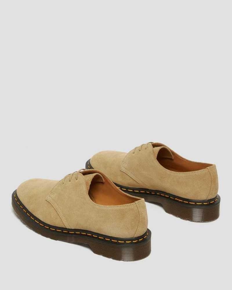 Dr Martens 1461 Buck Suede Oxford Shoes Beige | 87BUFAJSM