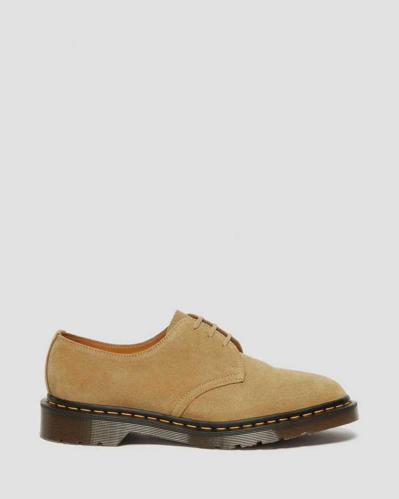 Dr Martens 1461 Buck Suede Oxford Shoes Beige | 87BUFAJSM