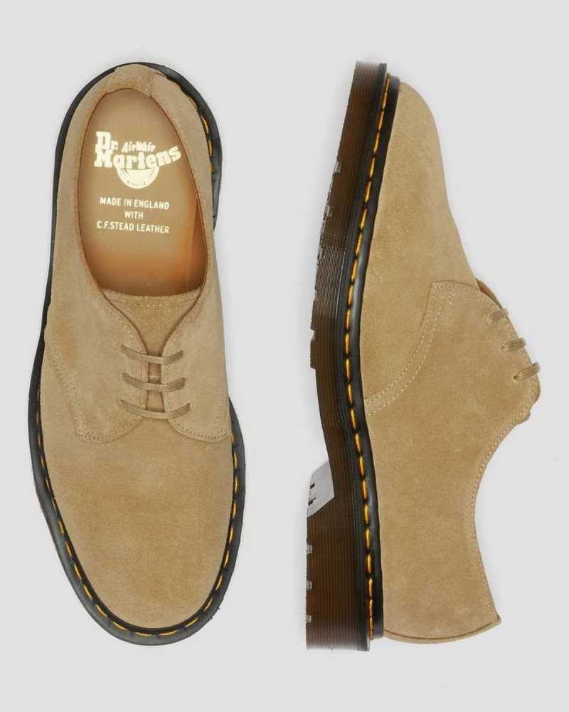 Dr Martens 1461 Buck Suede Oxford Shoes Beige | 87BUFAJSM