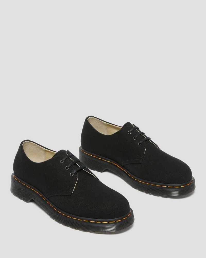 Dr Martens 1461 Canvas Oxford Shoes Black | 84SMOELFX