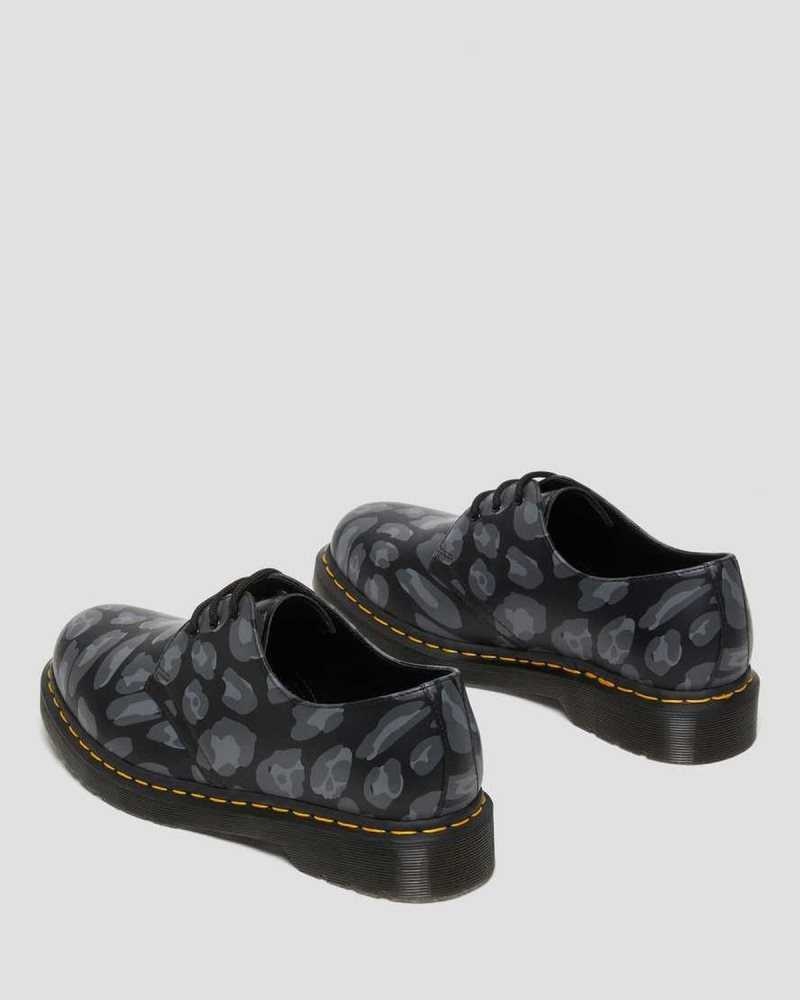 Dr Martens 1461 Distorted Leopard Print Oxford Shoes Black Leopard | 68SBIVLEO