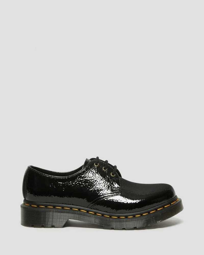 Dr Martens 1461 Distressed Patent Oxford Shoes Black | 75UVBFLQG