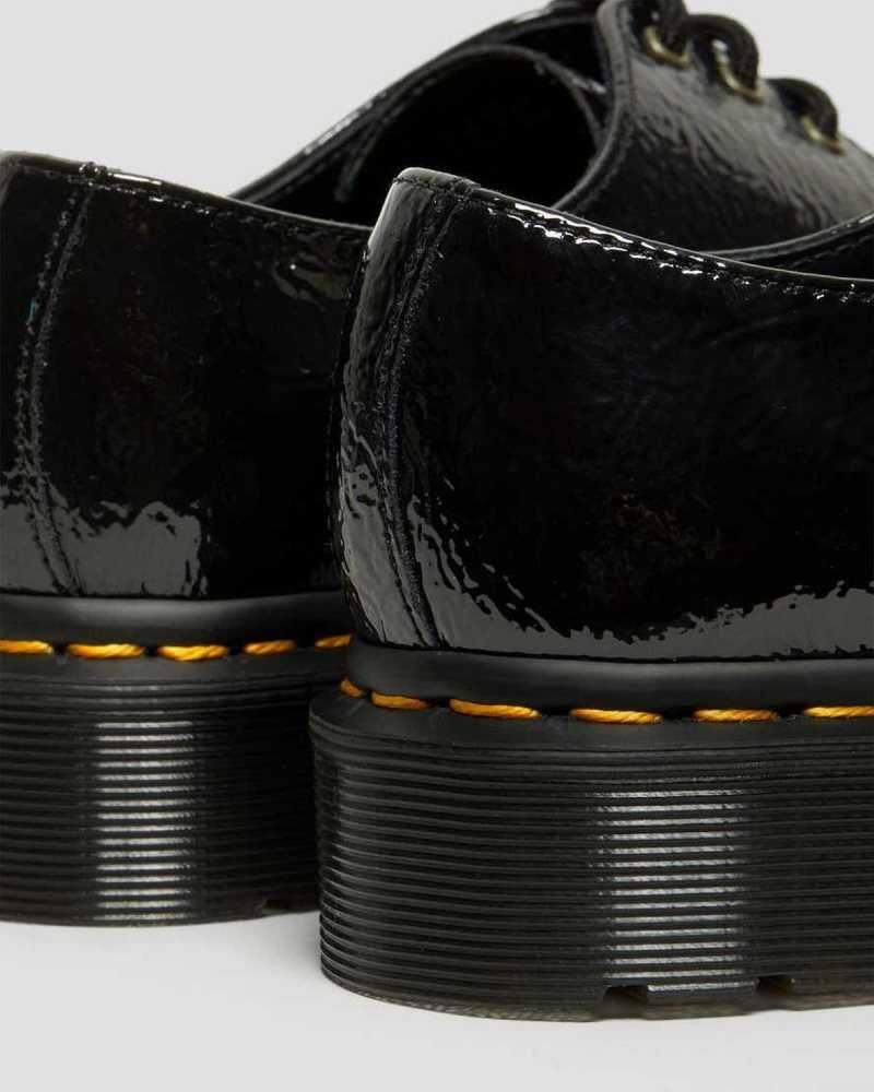 Dr Martens 1461 Distressed Patent Oxford Shoes Black | 75UVBFLQG