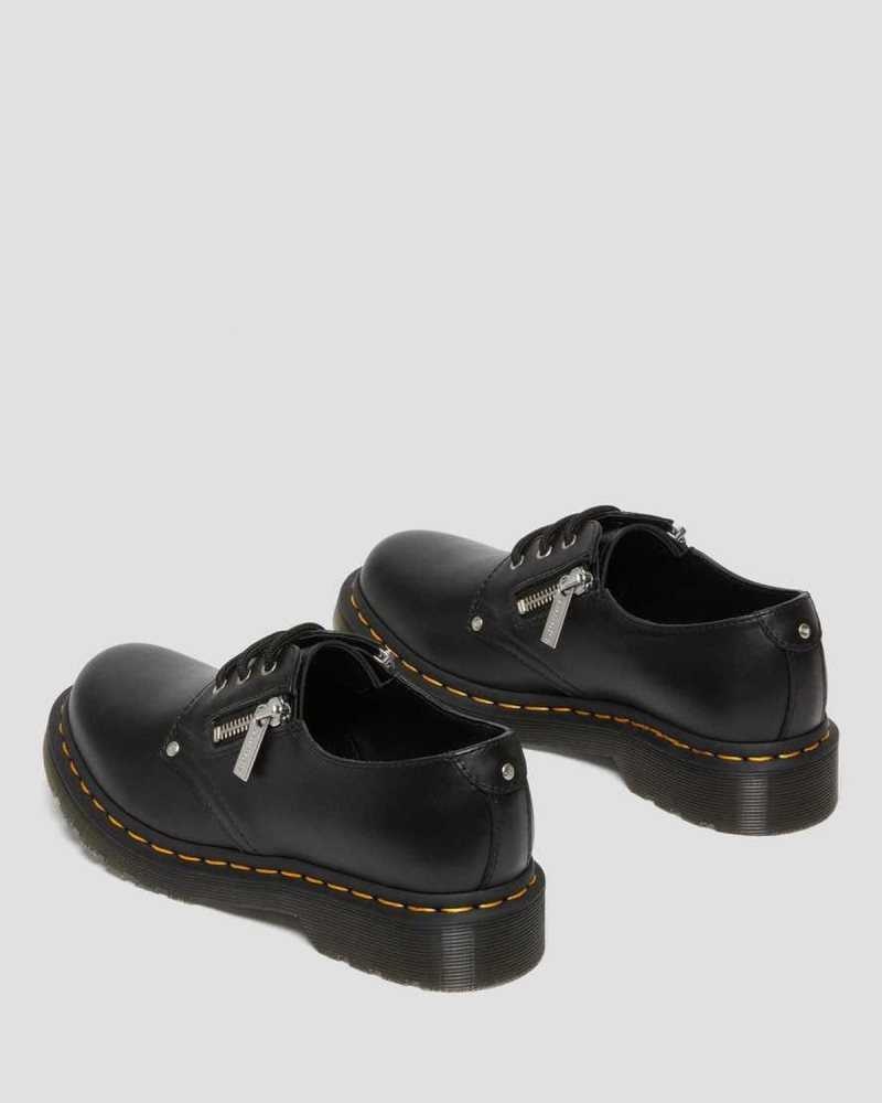 Dr Martens 1461 Double Zip Leather Oxford Shoes Black | 13VFYDNZO